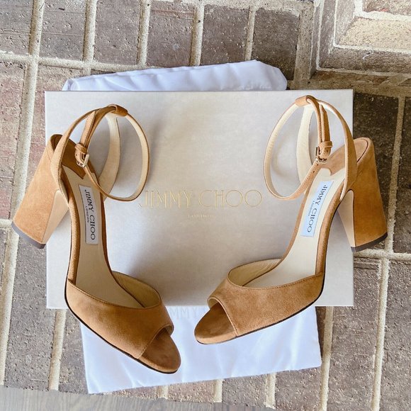 Jimmy Choo | Shoes | Jimmy Choo Miranda 85 Ankle Strap Heel Sandal Cuoio  Suede Eu 385 Us 85 775 | Poshmark